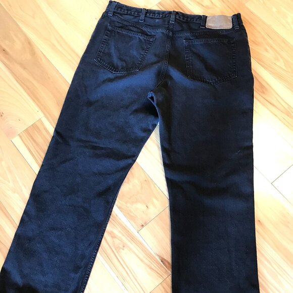 Men’s Hippie Patchwork Jeans, 36x30: Grunge Black Jeans with Gray Black Patches - Picture 2 of 10